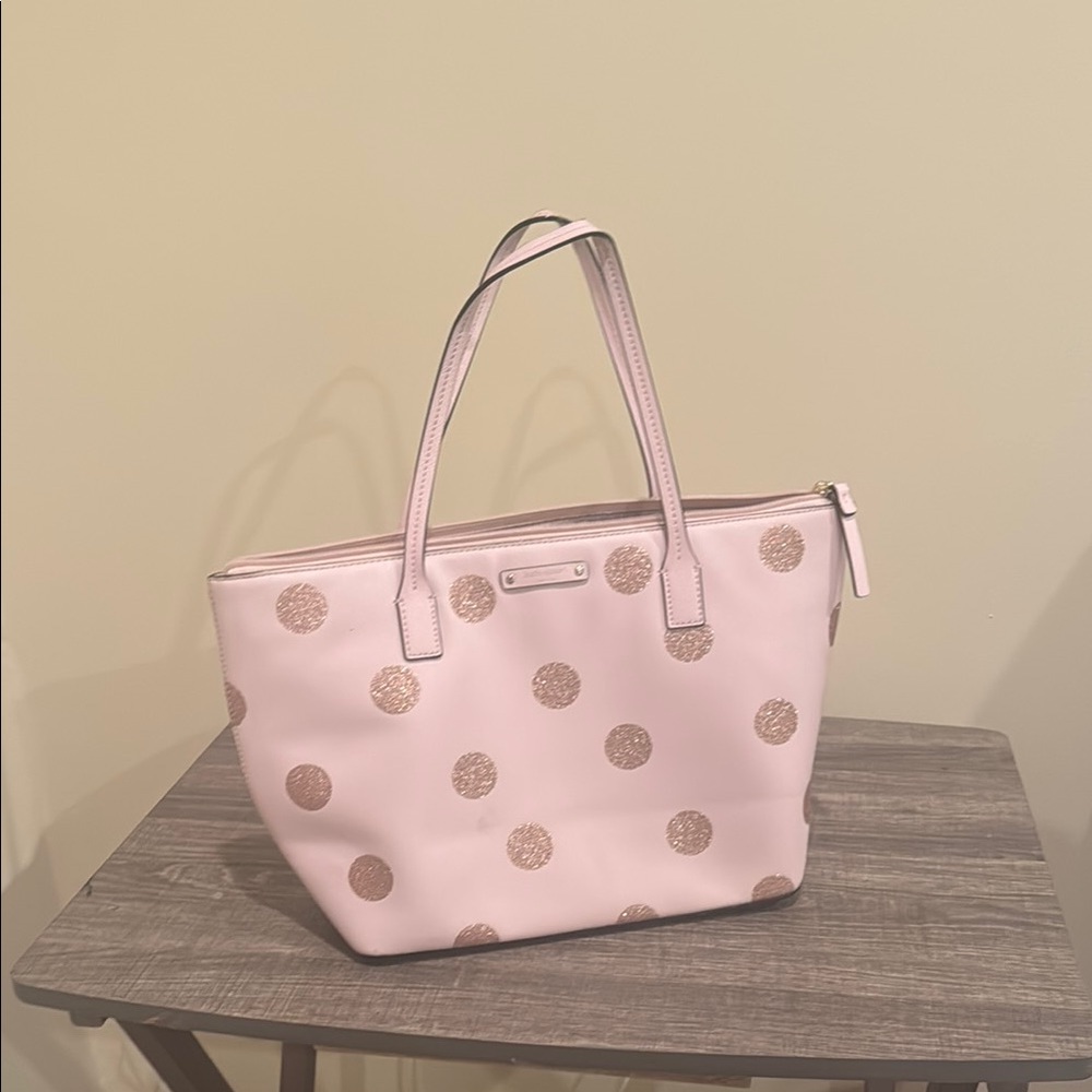 Kate Spade Pink Glittery Polka Dot Purse